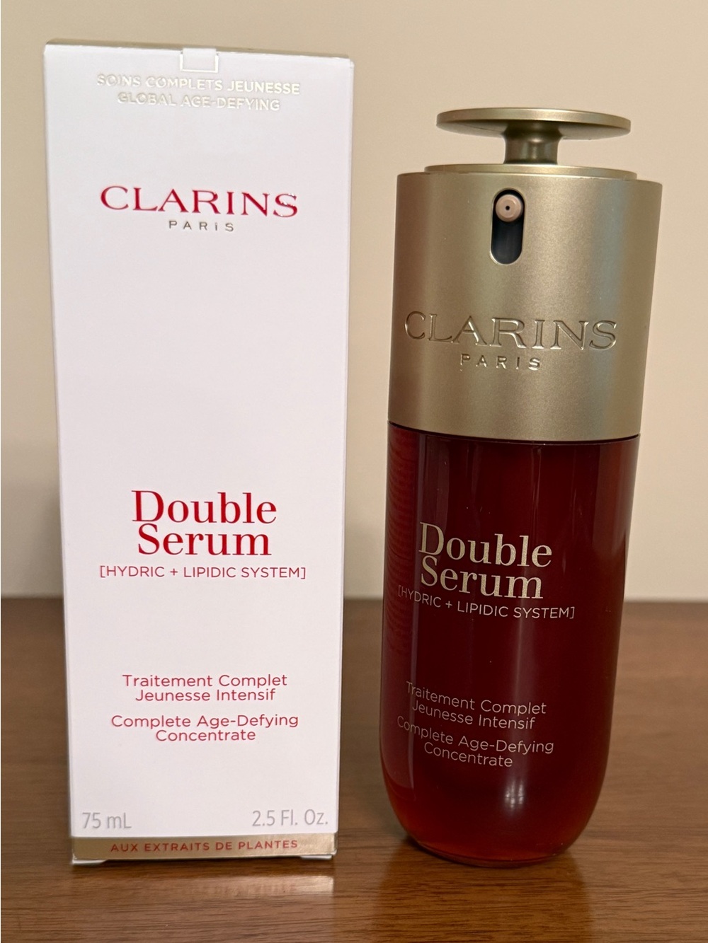 Clarins Double Serum, 2.5 oz, NIB, FRESH, Complete Age-Defying Concentrate